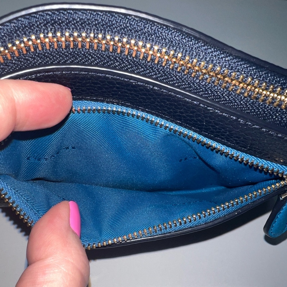 NWOT Coach Colorblock Pebbled Leather Nolita 24 Navy / Peacock with Chain Strap - Picture 6 of 9